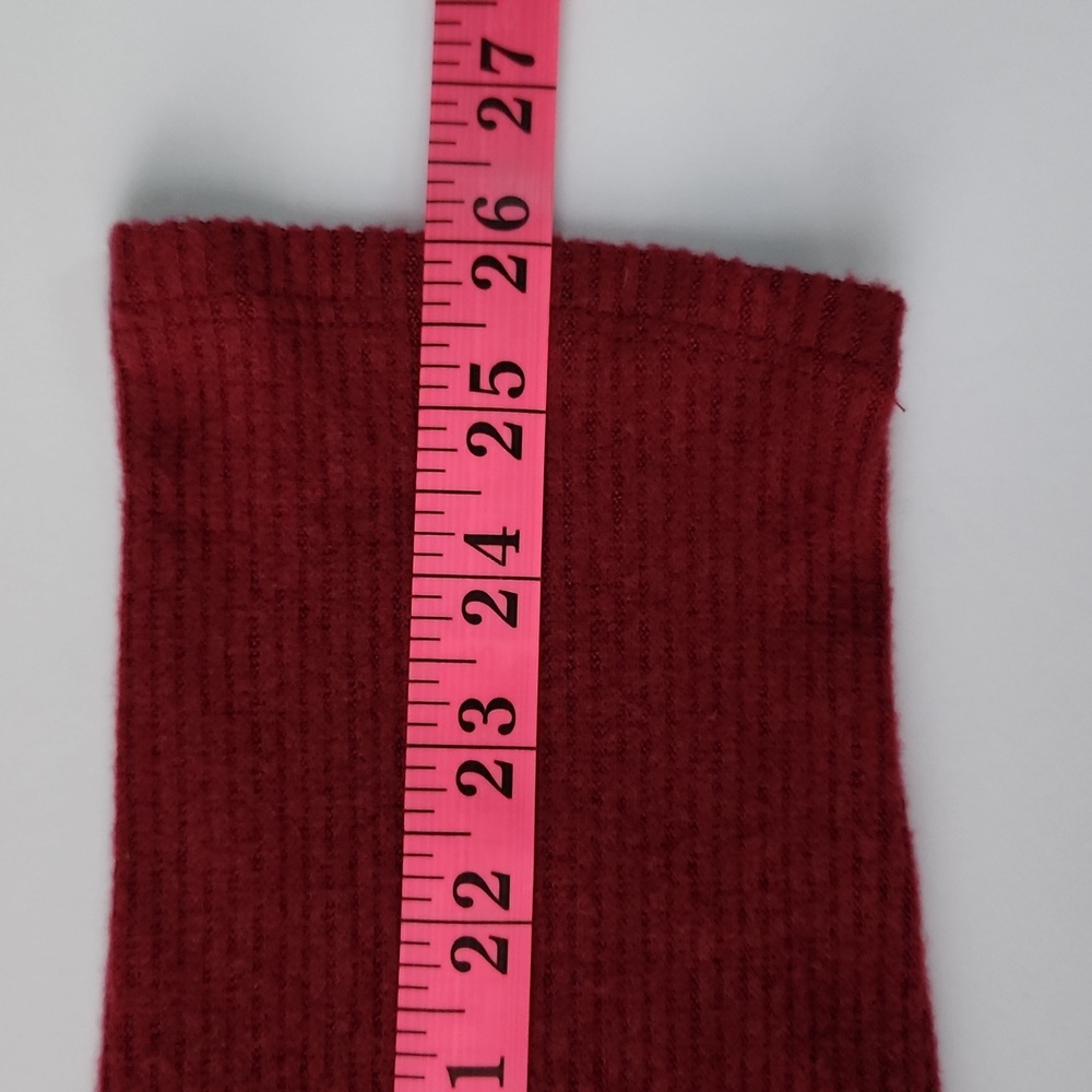 Diane Gilman DR2 Turtleneck Ribbed Cozy Split Front Pullover Top Maroon Sz XL - Picture 7 of 14